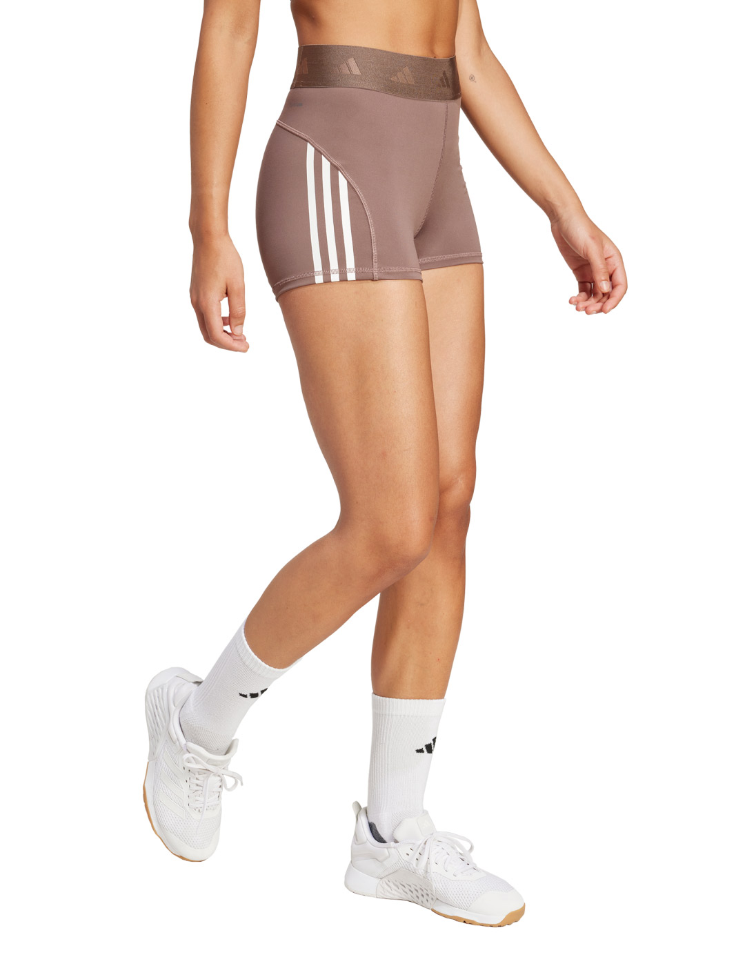 short adidas mujer HYGLM 3 pulgadas, marrón