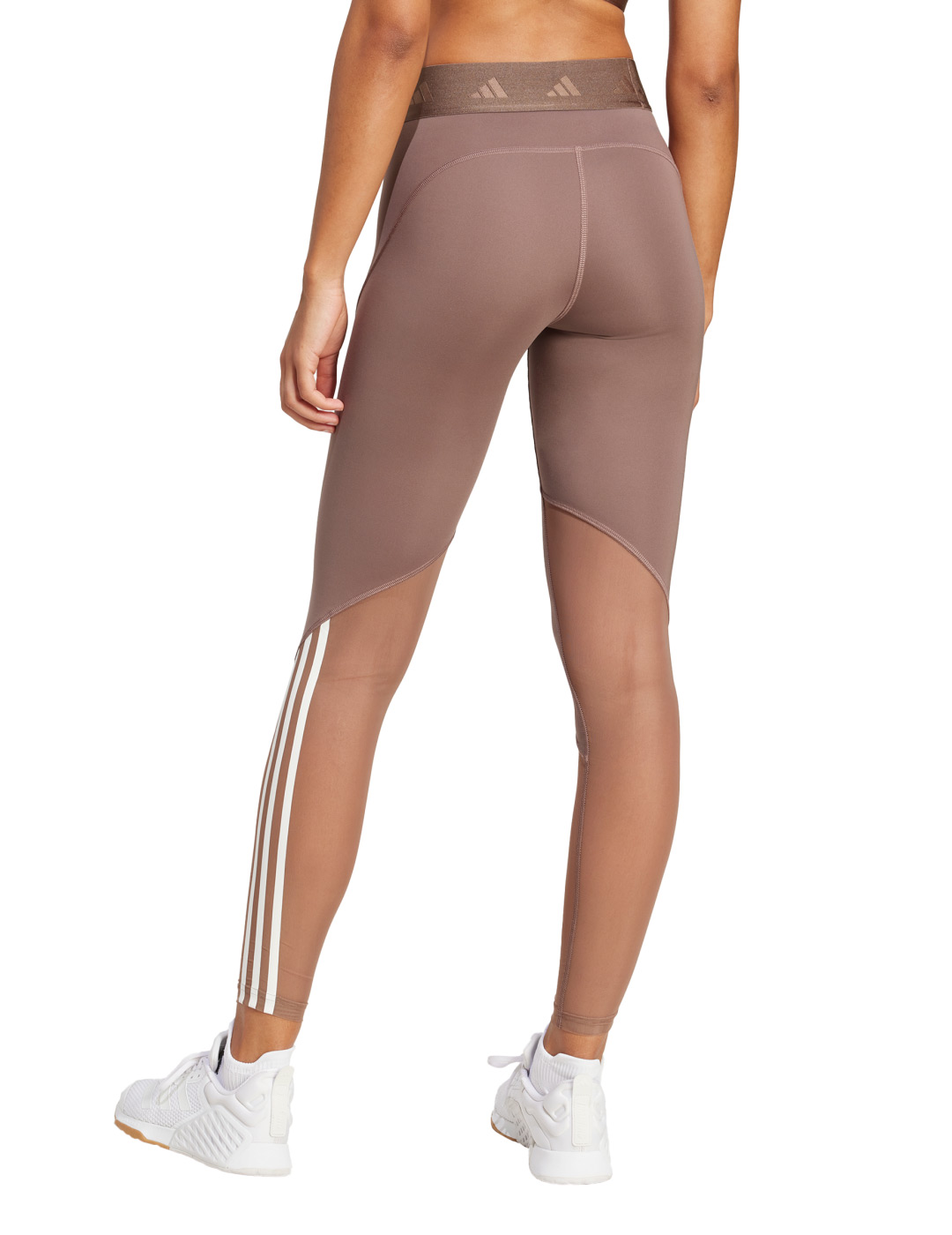malla adidas mujer HYGLM , marron/blanco