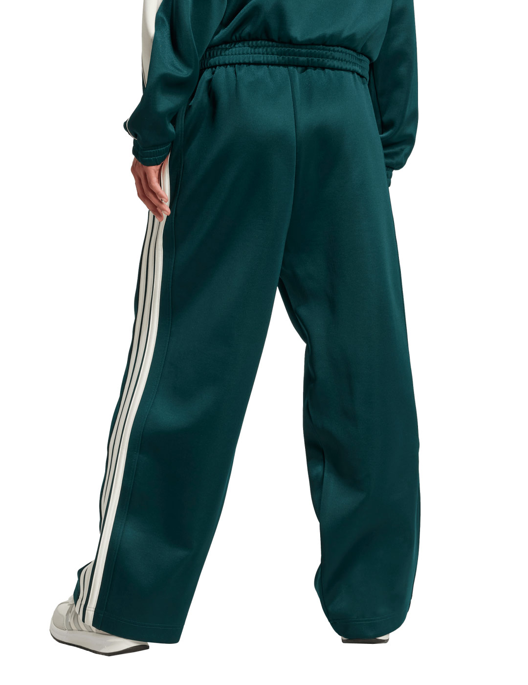pantalón de chandal adidas oversize tres bandas mujer STADIUM TP, verde/blanco