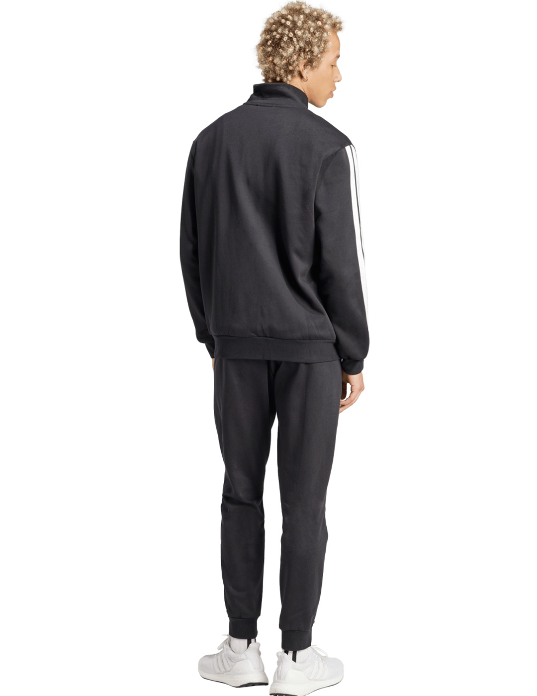 chandal adidas algodón hombre tres bandas negro/blanco