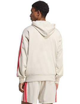 sudadera capucha adidas hombre, beige/rojo