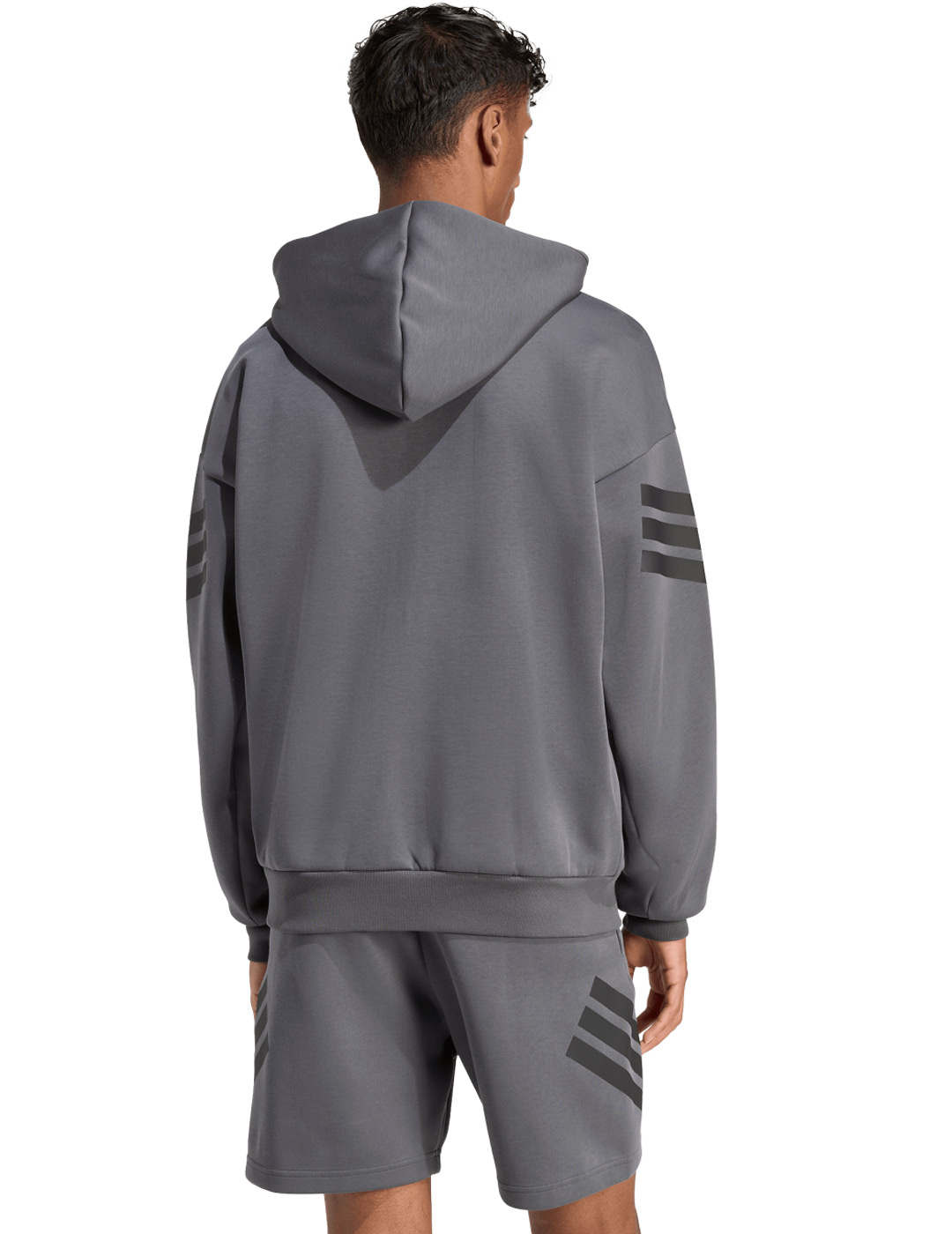 sudadera abierta con capucha adidas  FI 3S FZ., gris