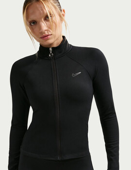 chaqueta nike manga larga ajustada mujer, negro