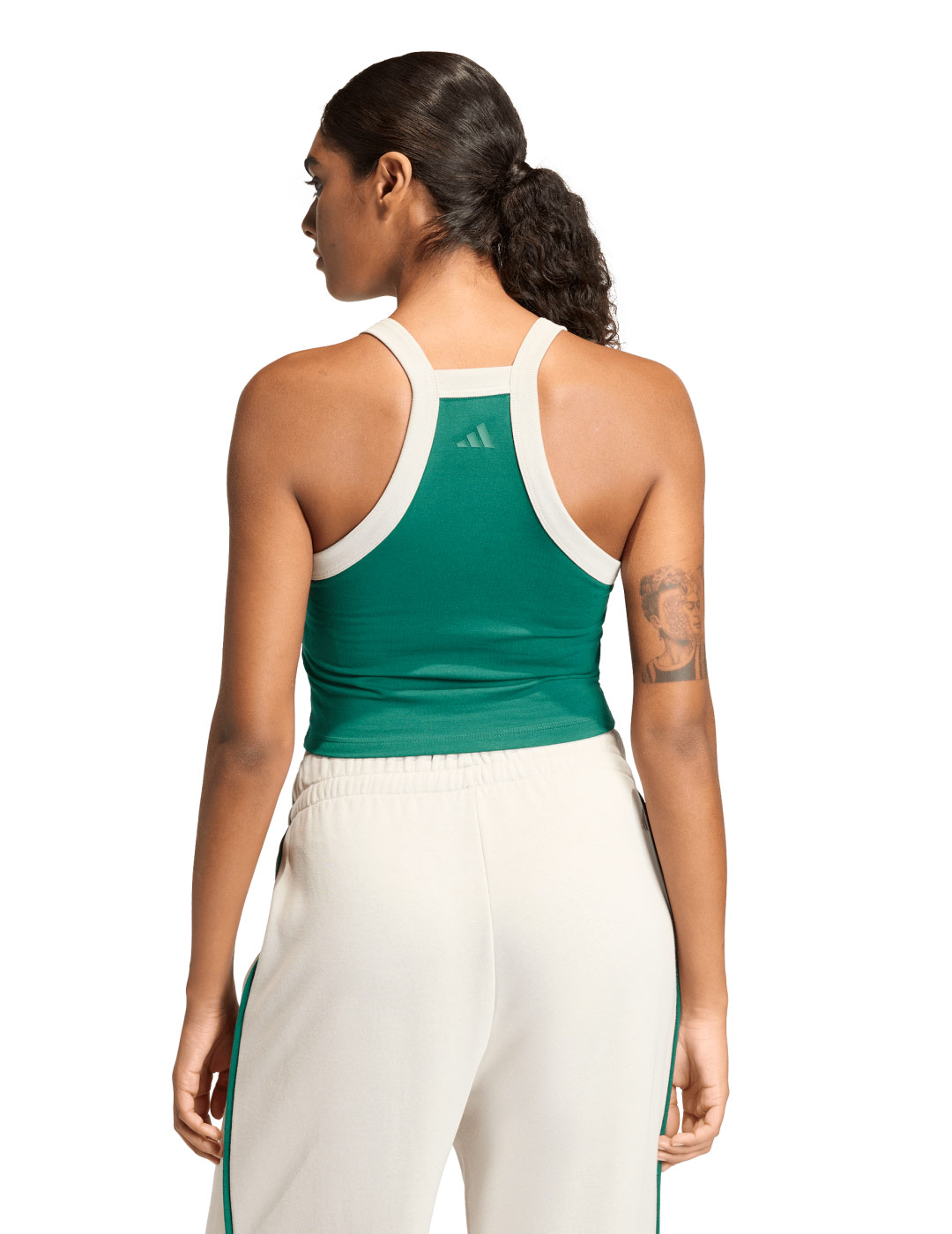 camiseta asas adidas mujer de tirantes, verde blanco