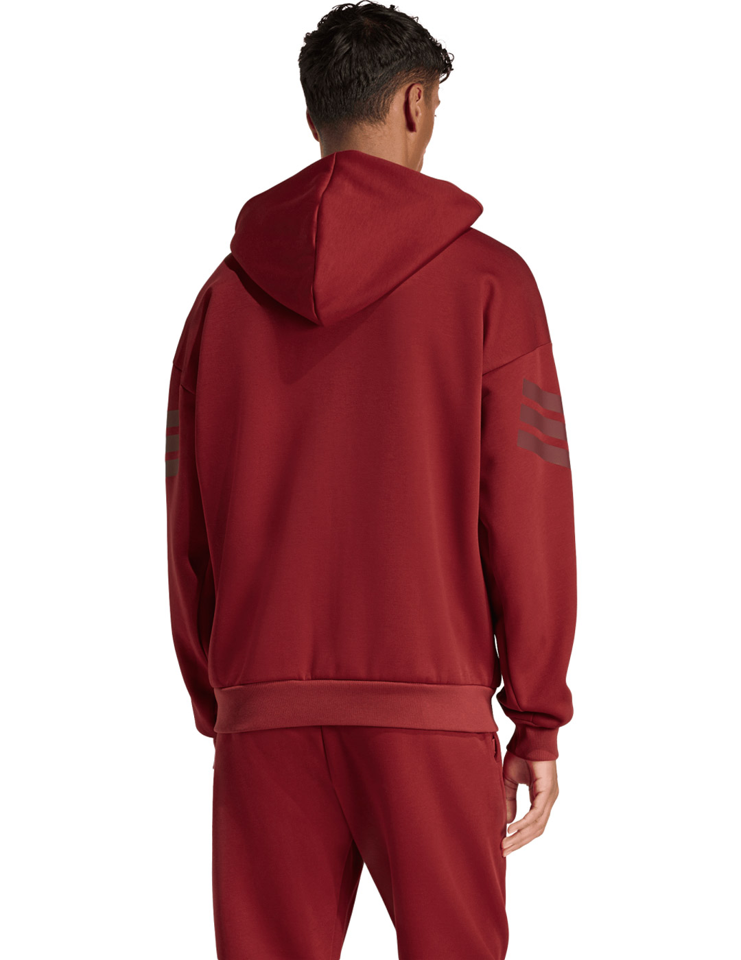 sudadera abierta con capucha y cremallera adidas FI, rojo