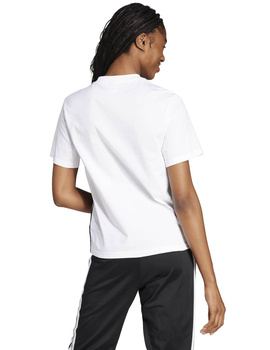 camiseta adidas mujer manga corta, blanco con bandas negras